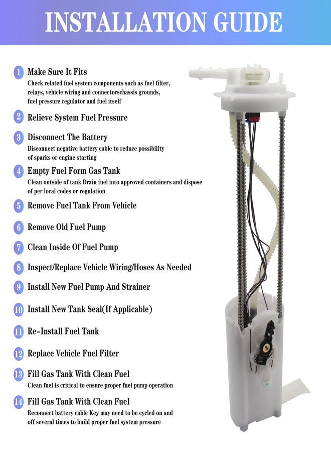AdvanEX Fuel Pump Assembly E3947M Compatible with 1997 1998 1999 2000 Chevrolet Gmc Truck 1500 2500 3500 V6 4.3L V8 5.0L 5.7L 7.4L - Image 4